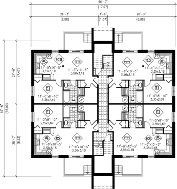 Contemporary Floor Plan - Lower Floor Plan #25-4425