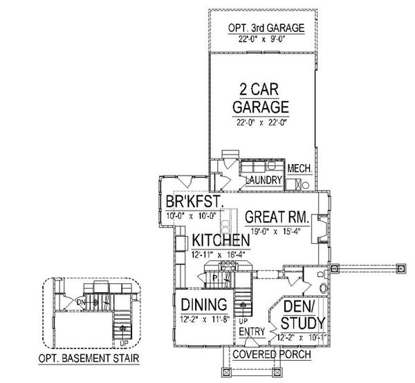 Craftsman Floor Plan - Main Floor Plan #458-12