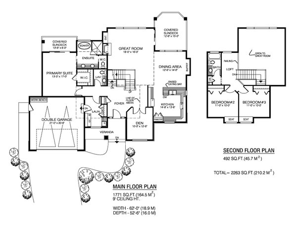 Dream House Plan - Floor Plan - Main Floor for Craftsman House Plan #1100-153 - 3 bed, 2.5 bath
