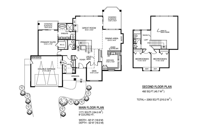 Dream House Plan - Floor Plan - Main Floor for Craftsman House Plan #1100-153 - 3 bed, 2.5 bath