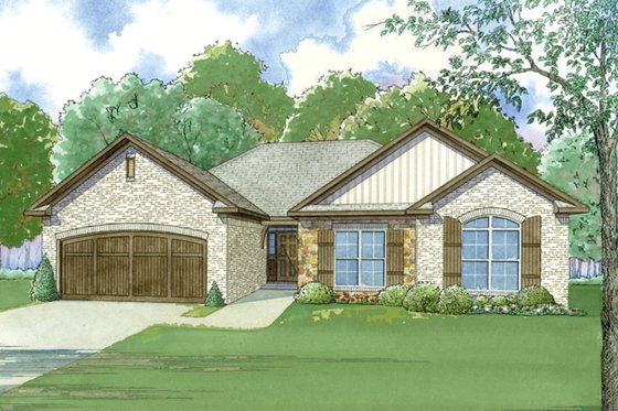 Exterior - Front Elevation 5 for European House Plan #923-48 - 3 bed, 2 bath