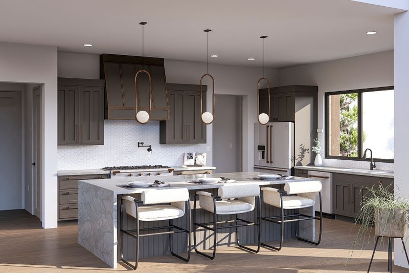House Blueprint - Interior - Kitchen 1 for Modern House Plan #455-356 - 3 bed, 2.5 bath