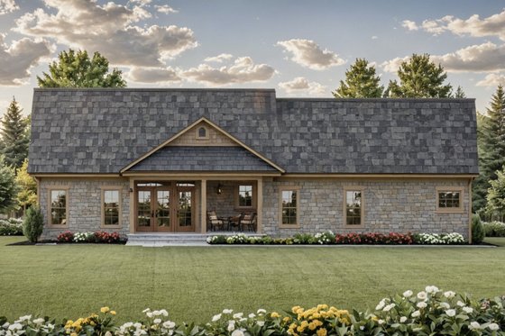 Exterior - Rear Elevation for Country House Plan #21-526 - 3 bed, 2.5 bath