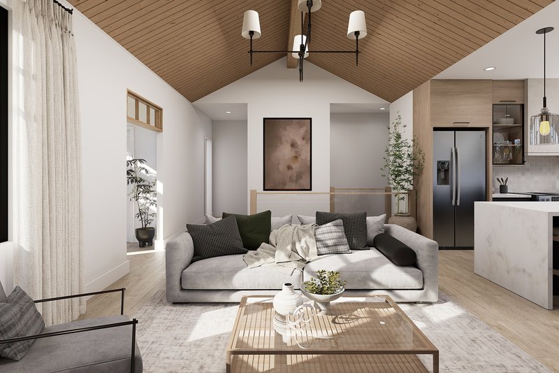 House Blueprint - Interior - Family Room for Modern House Plan #23-2890 - 1 bed, 1 bath