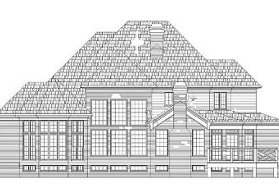 Exterior - Rear Elevation for European House Plan #119-308 - 4 bed, 3 bath