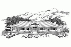 Exterior - Other Elevation for Ranch House Plan #72-390 - 5 bed, 4 bath