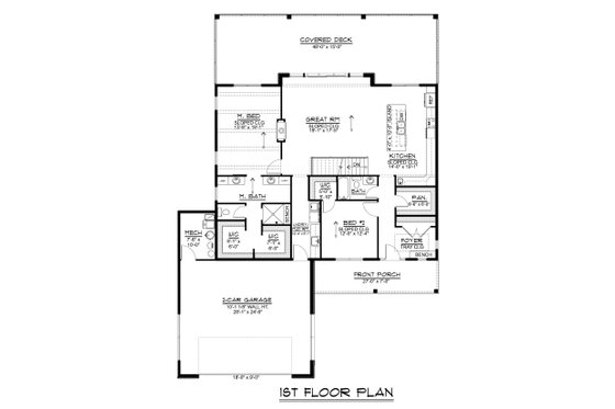 Floor Plan - Main Floor for Contemporary House Plan #1064-364 - 2 bed, 2 bath