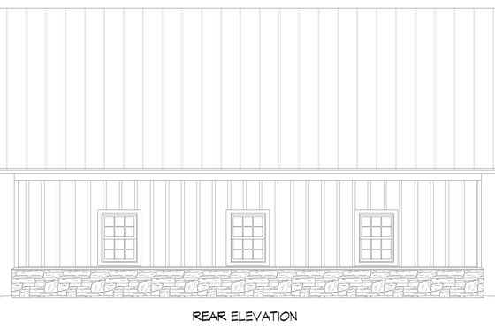 Exterior - Rear Elevation for Country House Plan #932-1258, 0 bath