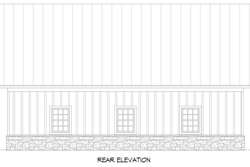 Home Plan - Exterior - Rear Elevation for Country House Plan #932-1258, 0 bath