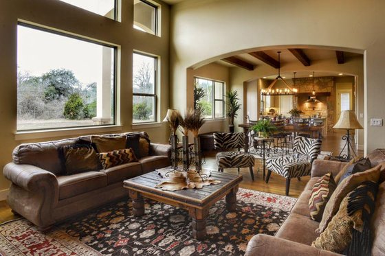 Interior - Family Room for Mediterranean House Plan #80-141 - 4 bed, 4 bath