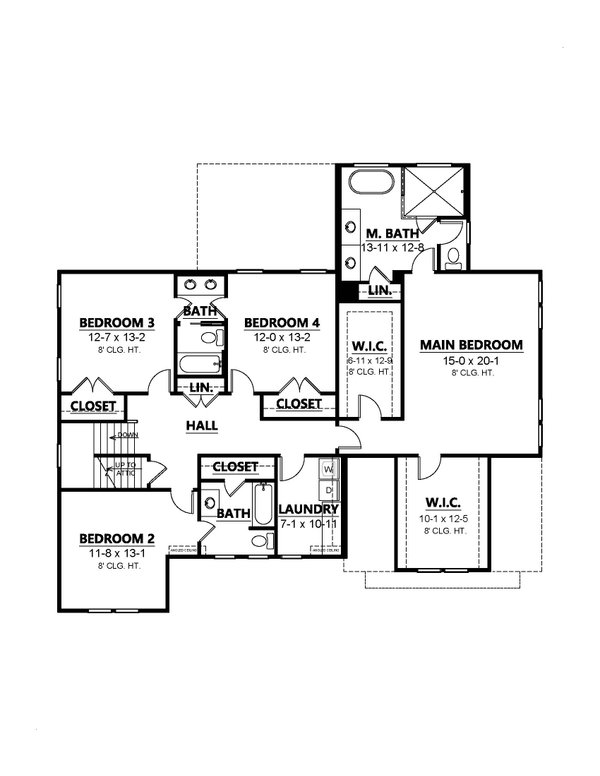Farmhouse Floor Plan - Upper Floor Plan #1080-6