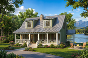 Cottage Style House Plan - 3 Beds 2 Baths 1451 Sq/Ft Plan #17-624 Exterior 