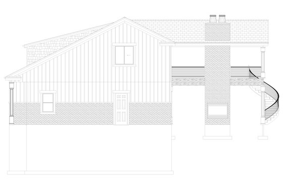 Exterior - Other Elevation 4 for Traditional House Plan #1060-76 - 1 bed, 2.5 bath