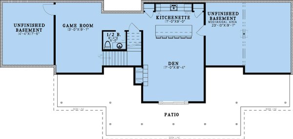 House Blueprint - Modern Floor Plan - Lower Floor Plan #923-447