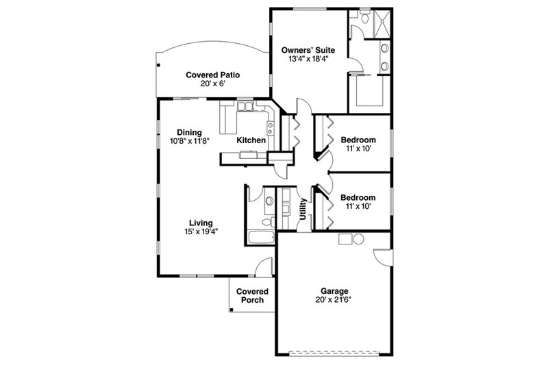 Dream House Plan - Floor Plan - Main Floor for Traditional House Plan #124-827 - 3 bed, 0 bath