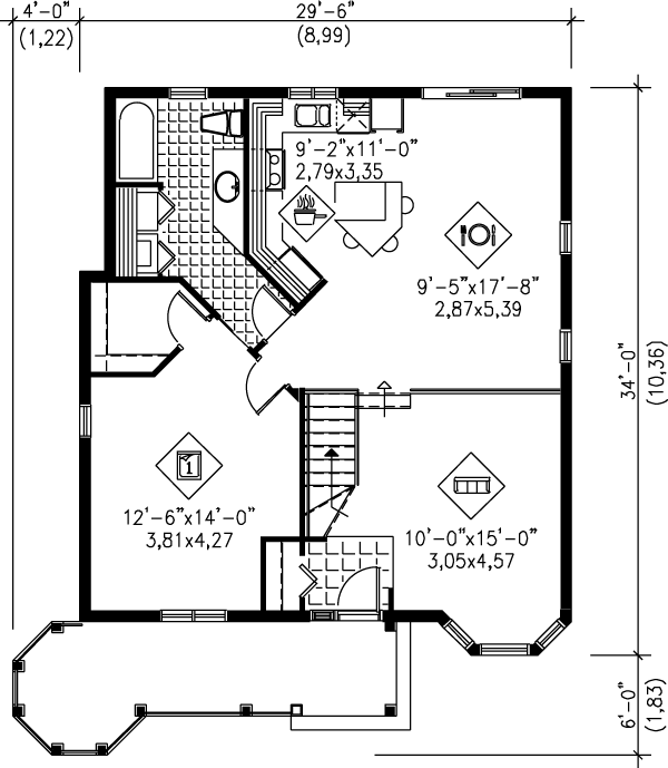 Cottage Floor Plan - Main Floor Plan #25-1220