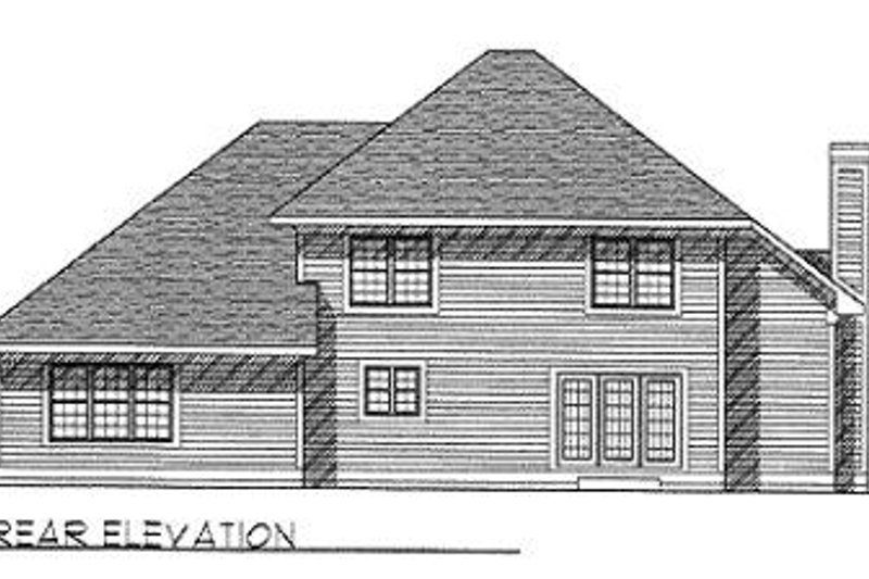 Dream House Plan - Exterior - Rear Elevation for Traditional House Plan #70-408 - 4 bed, 2.5 bath