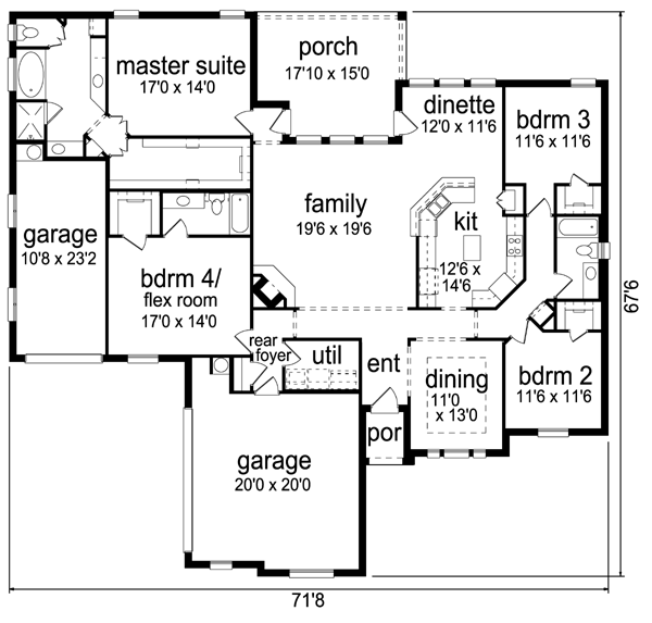 Home Plan - Traditional Floor Plan - Main Floor Plan #84-504