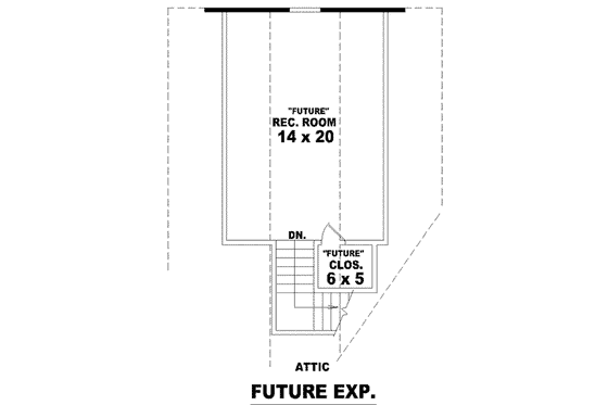 Floor Plan - Other Floor for Colonial House Plan #81-1016 - 3 bed, 2 bath