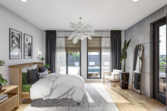 Interior - Master Bedroom 1 for Modern House Plan #455-570 - 2 bed, 2 bath