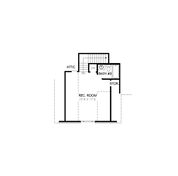 Traditional Floor Plan - Upper Floor Plan #424-309