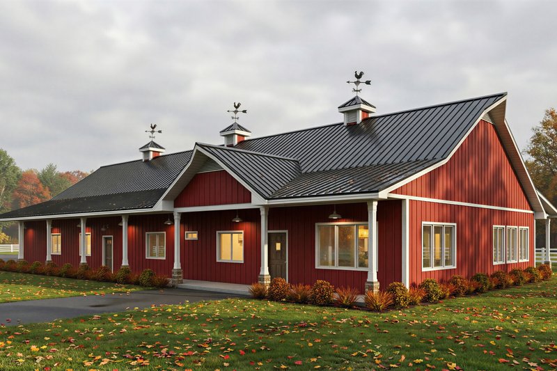 Dream House Plan - Exterior - Front Elevation 3 for Barndominium House Plan #1084-13 - 3 bed, 2.5 bath