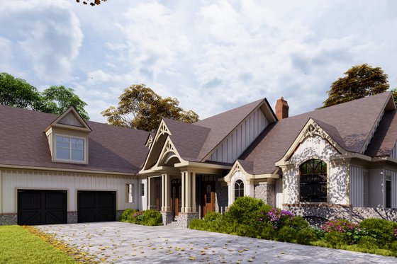 Exterior - Front Elevation 3 for Craftsman House Plan #54-417 - 3 bed, 3.5 bath