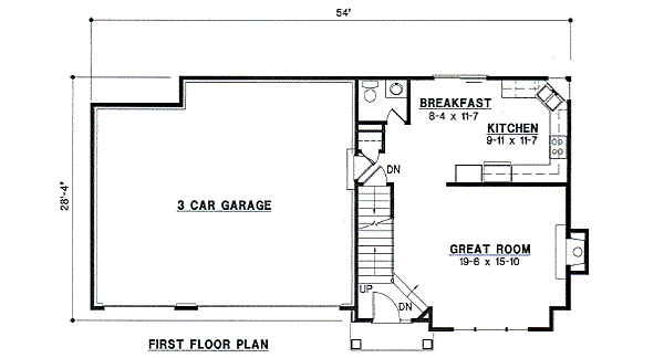Traditional Floor Plan - Main Floor Plan #67-696