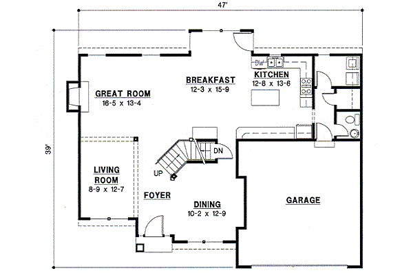 Traditional Floor Plan - Main Floor Plan #67-504