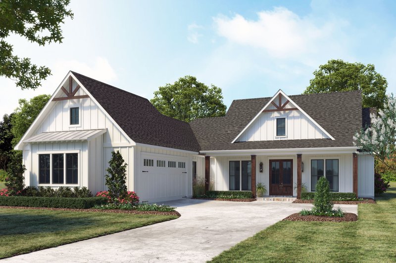 House Blueprint - Farmhouse Exterior - Front Elevation Plan #1074-63