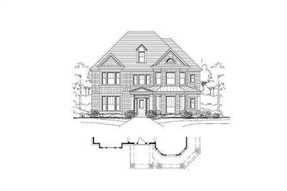 Exterior - Front Elevation for Colonial House Plan #411-285 - 4 bed, 3.5 bath