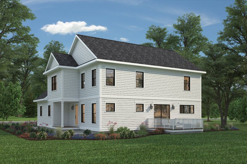House Plan Design - Exterior - Rear Elevation 2 for Farmhouse House Plan #497-16 - 4 bed, 3.5 bath