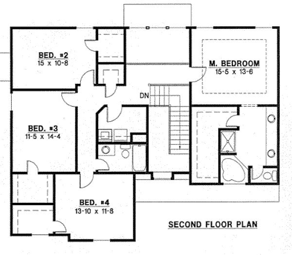 European Floor Plan - Upper Floor Plan #67-772