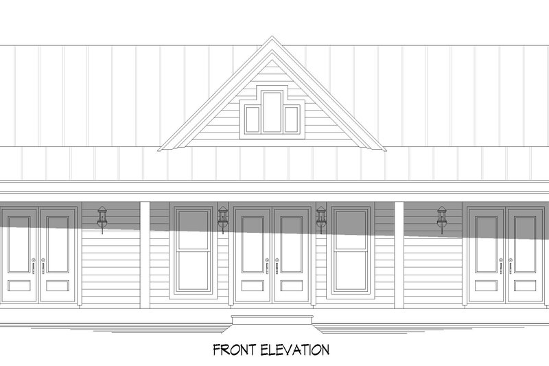 House Blueprint - Exterior - Front Elevation 3 for Country House Plan #932-1446 - 2 bed, 2 bath