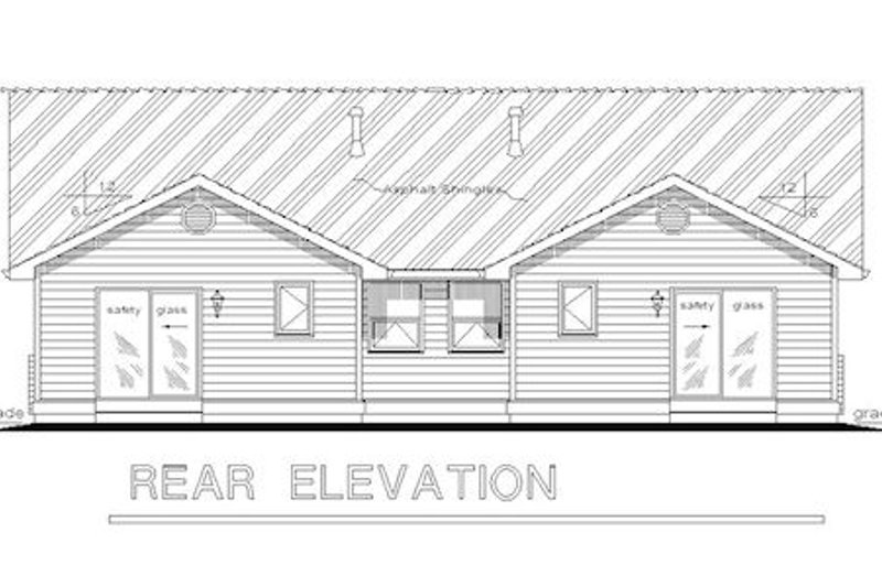 Home Plan - Exterior - Rear Elevation 1 for Traditional House Plan #18-1031 - 6 bed, 4 bath