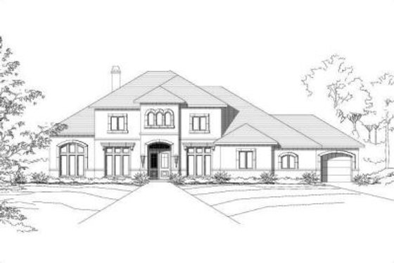 Exterior - Front Elevation for Mediterranean House Plan #411-238 - 4 bed, 4 bath
