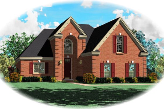 Exterior - Front Elevation for European House Plan #81-13715 - 3 bed, 3 bath