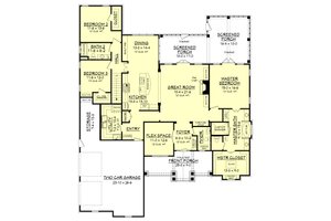 Floor Plan - Main Floor for Craftsman House Plan #430-148 - 3 bed, 2.5 bath