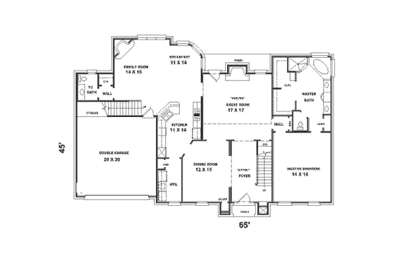 Floor Plan - Main Floor for Traditional House Plan #81-315 - 4 bed, 3.5 bath