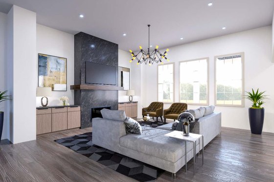 Interior - Family Room 1 for European House Plan #54-421 - 4 bed, 4.5 bath