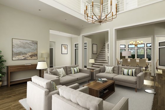 Interior - Family Room 1 for Contemporary House Plan #45-611 - 4 bed, 4.5 bath