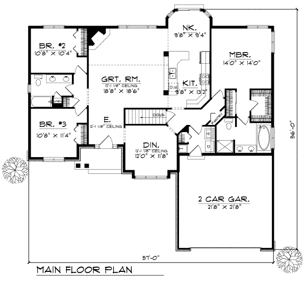 Dream House Plan - Floor Plan - Main Floor Plan #70-213