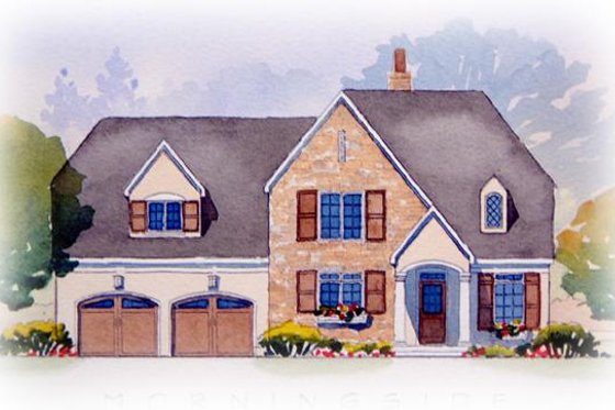 Exterior - Front Elevation for European House Plan #901-65 - 4 bed, 3.5 bath