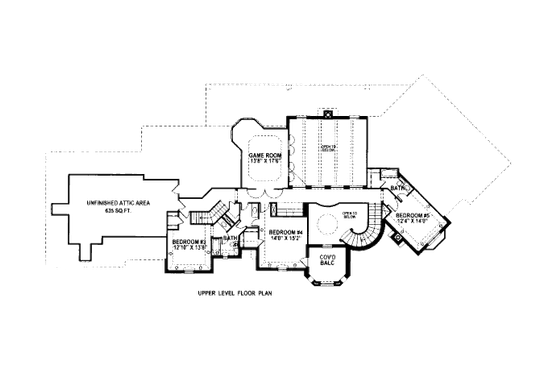 Floor Plan - Upper Floor for European House Plan #141-312 - 5 bed, 5 bath