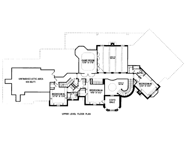 European Floor Plan - Upper Floor Plan #141-312