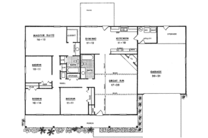 Floor Plan - Main Floor for Country House Plan #14-126 - 4 bed, 2 bath