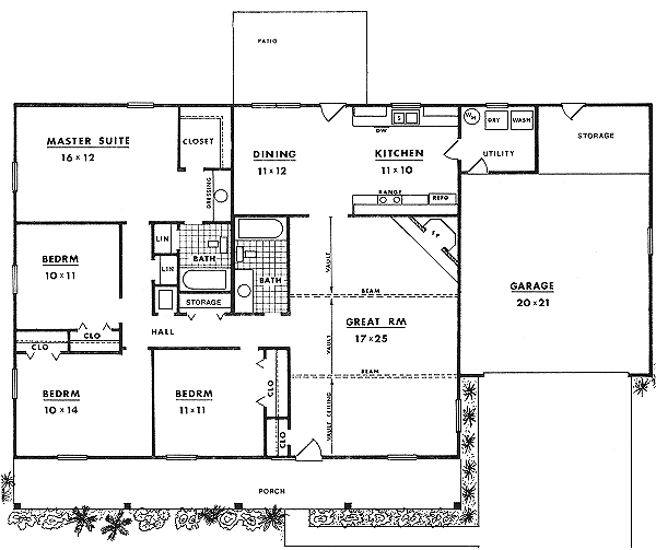 House Plan Design - Country Floor Plan - Main Floor Plan #14-126