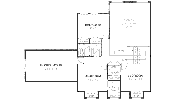 Architectural House Design - Country Floor Plan - Upper Floor Plan #18-330