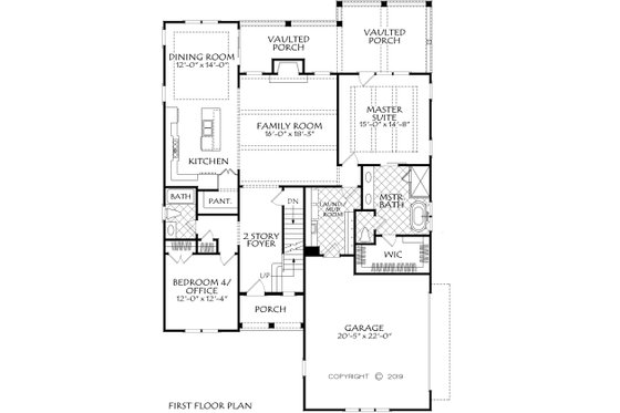 Floor Plan - Main Floor for Farmhouse House Plan #927-1002 - 4 bed, 4 bath