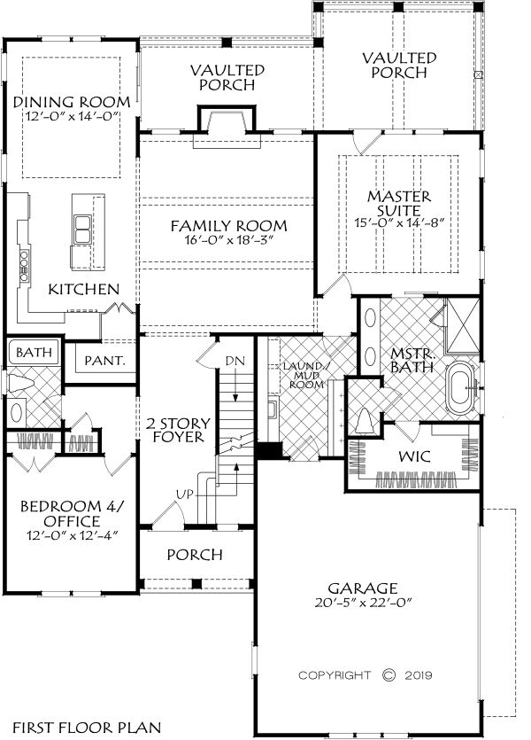 Farmhouse Floor Plan - Main Floor Plan #927-1002